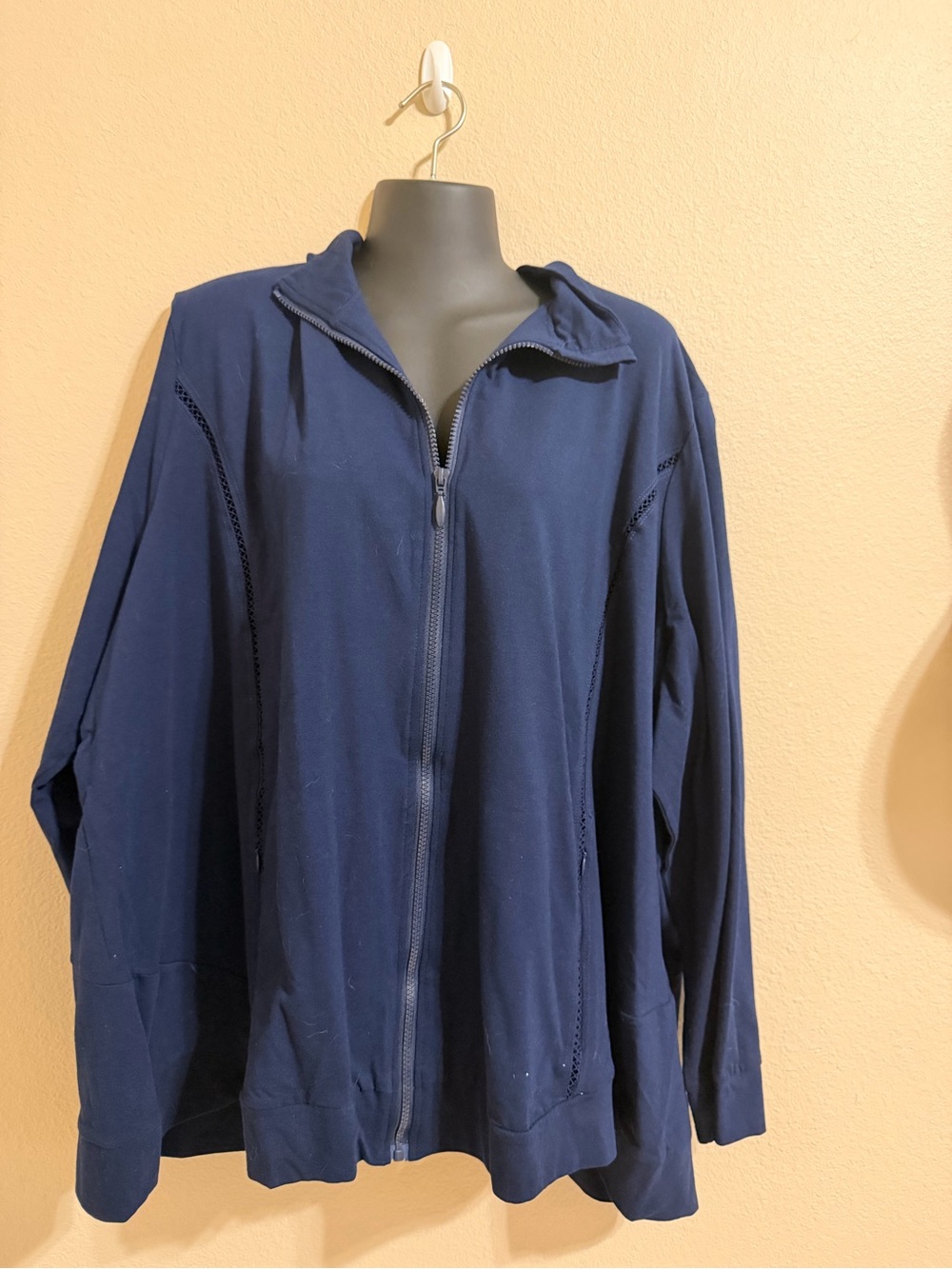 Avenue Navy Full-Zip Lightweight Shirt Jacket